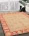 Abstract Yellow Oriental Rug in Family Room, abs3959