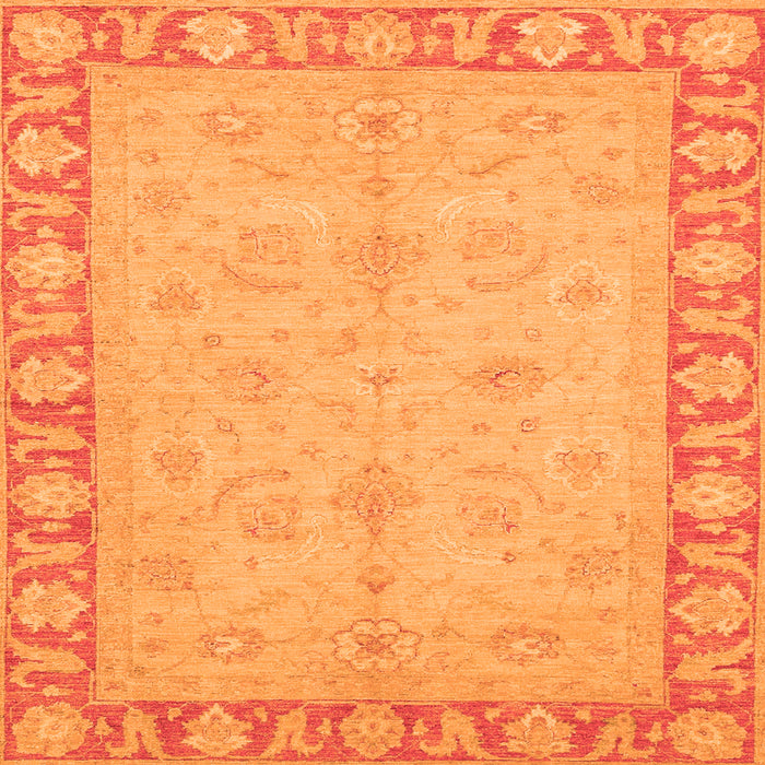 Square Oriental Orange Traditional Rug, abs3959org