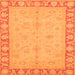 Square Oriental Orange Traditional Rug, abs3959org