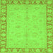 Square Oriental Green Traditional Rug, abs3959grn