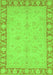 Machine Washable Oriental Green Traditional Area Rugs, wshabs3959grn