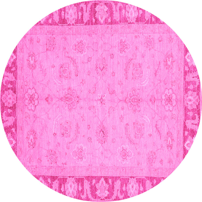 Round Oriental Pink Traditional Rug, abs3959pnk