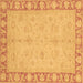 Square Oriental Brown Traditional Rug, abs3959brn