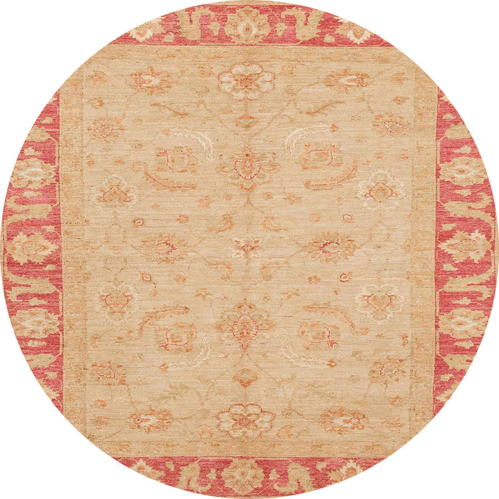 Round Machine Washable Abstract Yellow Rug, wshabs3959
