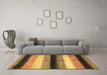 Machine Washable Abstract Brown Modern Rug in a Living Room,, wshabs395brn