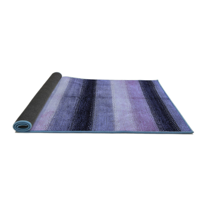Sideview of Abstract Blue Modern Rug, abs395blu