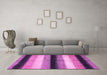 Machine Washable Abstract Purple Modern Area Rugs in a Living Room, wshabs395pur