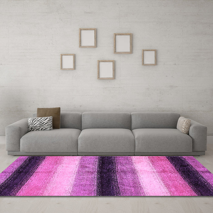 Machine Washable Abstract Purple Modern Area Rugs in a Living Room, wshabs395pur