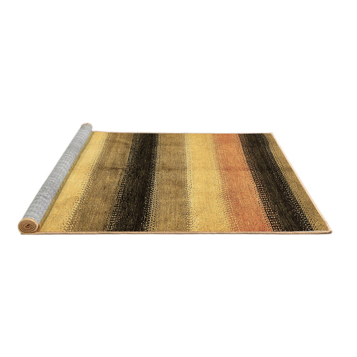 Sideview of Machine Washable Abstract Brown Modern Rug, wshabs395brn