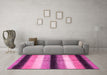 Machine Washable Abstract Pink Modern Rug in a Living Room, wshabs395pnk