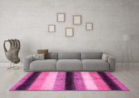 Machine Washable Abstract Pink Modern Rug, wshabs395pnk