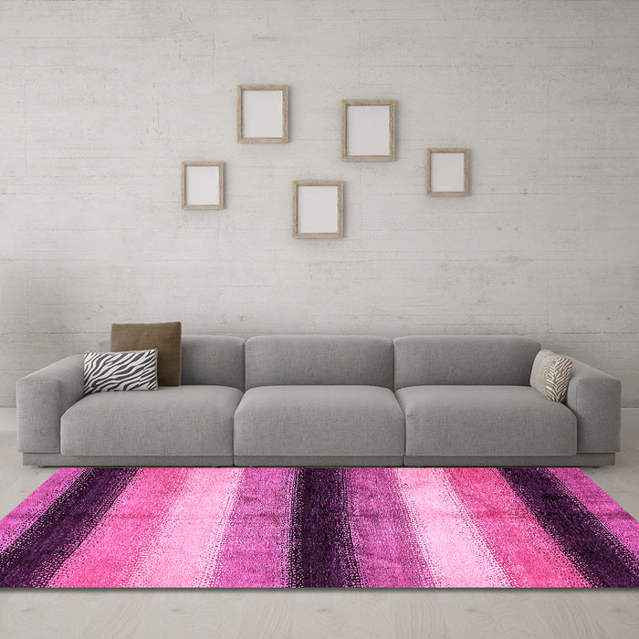 Machine Washable Abstract Pink Modern Rug in a Living Room, wshabs395pnk