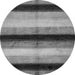 Round Abstract Gray Modern Rug, abs395gry