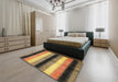 Abstract Yellow Modern Rug in a Bedroom, abs395