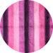 Round Abstract Pink Modern Rug, abs395pnk