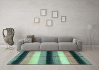 Machine Washable Abstract Light Blue Modern Rug, wshabs395lblu