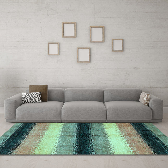 Machine Washable Abstract Light Blue Modern Rug in a Living Room, wshabs395lblu
