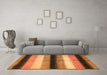 Machine Washable Abstract Orange Modern Area Rugs in a Living Room, wshabs395org