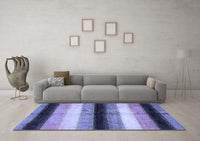 Machine Washable Abstract Blue Modern Rug, wshabs395blu