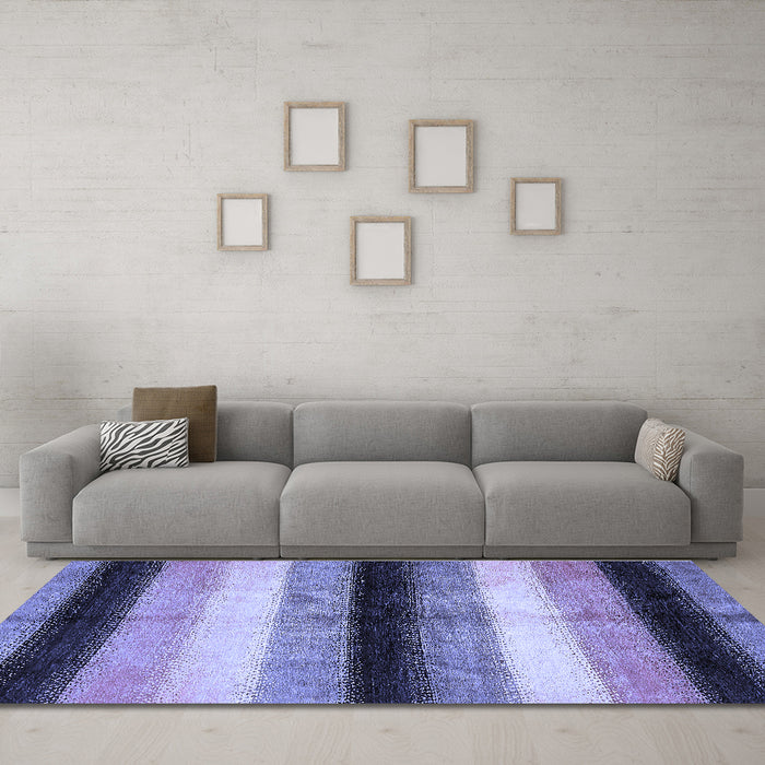 Machine Washable Abstract Blue Modern Rug in a Living Room, wshabs395blu