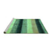 Sideview of Machine Washable Abstract Turquoise Modern Area Rugs, wshabs395turq