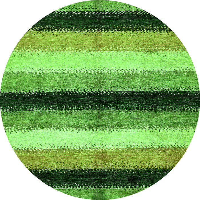 Round Abstract Green Modern Rug, abs395grn