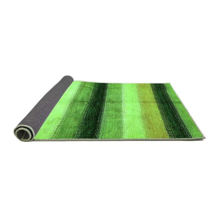Sideview of Abstract Green Modern Rug, abs395grn