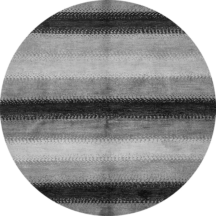 Round Machine Washable Abstract Gray Modern Rug, wshabs395gry