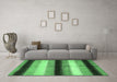 Machine Washable Abstract Emerald Green Modern Area Rugs in a Living Room,, wshabs395emgrn