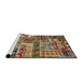 Sideview of Machine Washable Abstract Vermilion Red Rug, wshabs396