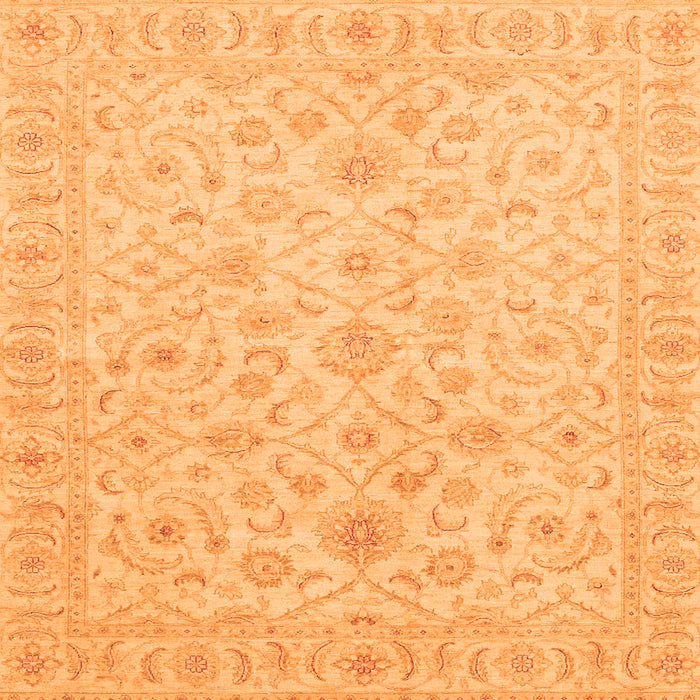 Square Machine Washable Oriental Orange Traditional Area Rugs, wshabs3960org