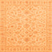 Square Machine Washable Oriental Orange Traditional Area Rugs, wshabs3960org