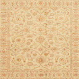 Square Abstract Orange Oriental Rug, abs3960