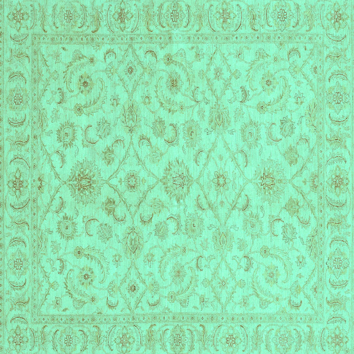 Square Oriental Turquoise Traditional Rug, abs3960turq