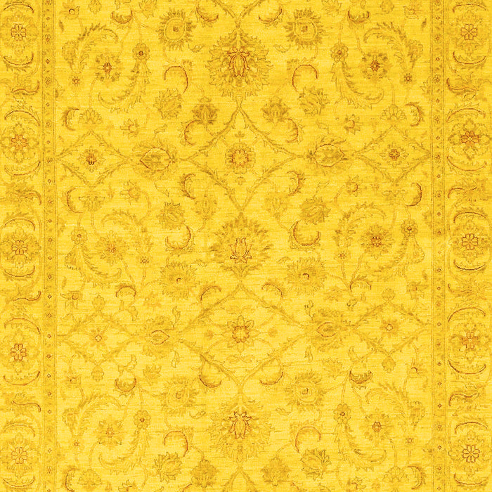 Machine Washable Oriental Yellow Traditional Rug, wshabs3960yw
