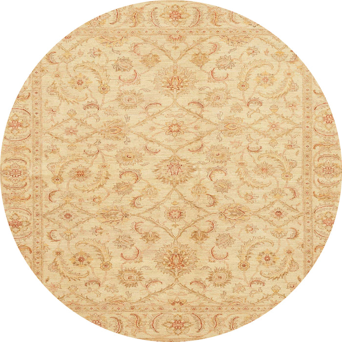 Round Abstract Orange Oriental Rug, abs3960