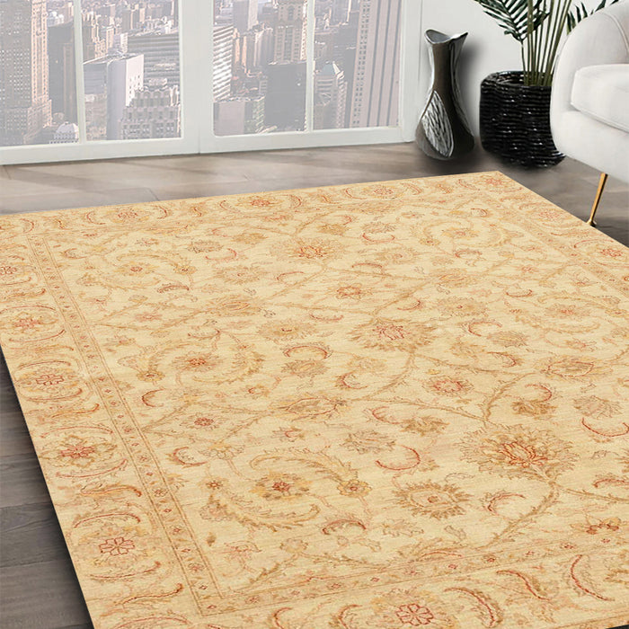 Abstract Orange Oriental Rug in Family Room, abs3960
