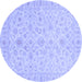 Round Oriental Blue Traditional Rug, abs3960blu