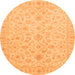 Round Oriental Orange Traditional Rug, abs3960org