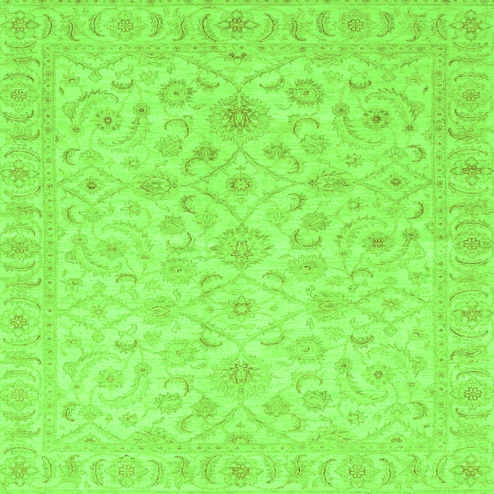 Square Machine Washable Oriental Green Traditional Area Rugs, wshabs3960grn