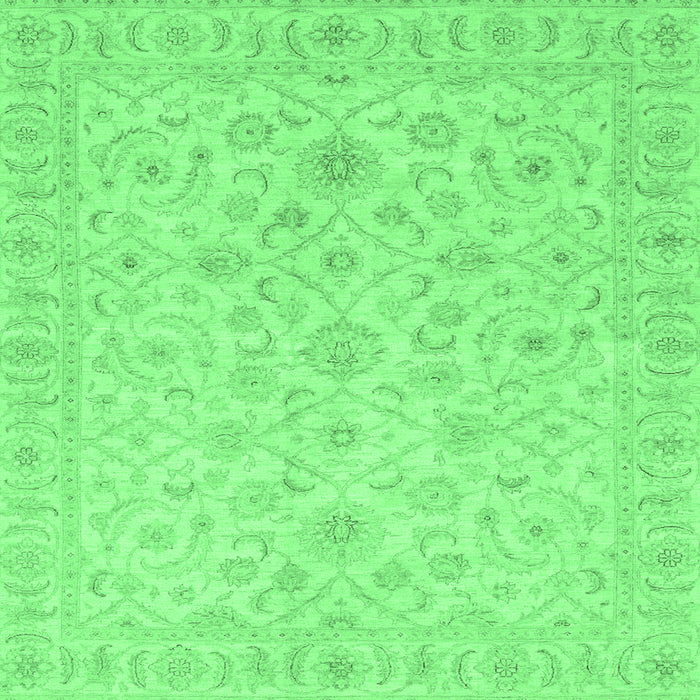 Square Oriental Emerald Green Traditional Rug, abs3960emgrn