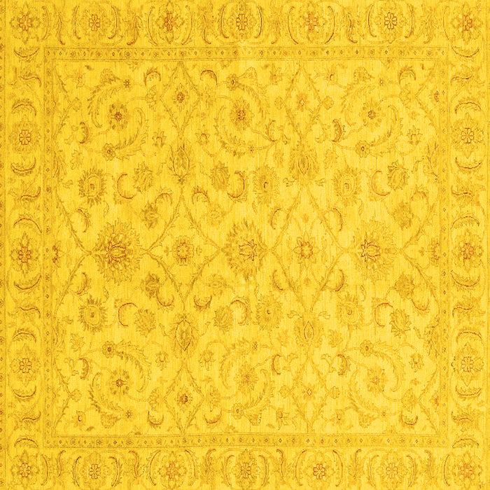 Square Machine Washable Oriental Yellow Traditional Rug, wshabs3960yw