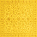 Square Machine Washable Oriental Yellow Traditional Rug, wshabs3960yw