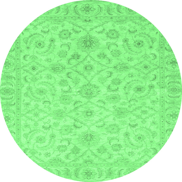 Round Oriental Emerald Green Traditional Rug, abs3960emgrn