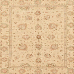 Square Abstract Yellow Oriental Rug, abs3961