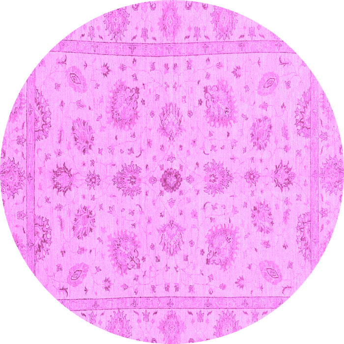 Round Oriental Purple Traditional Rug, abs3961pur