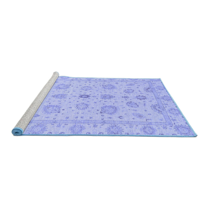 Sideview of Machine Washable Oriental Blue Traditional Rug, wshabs3961blu