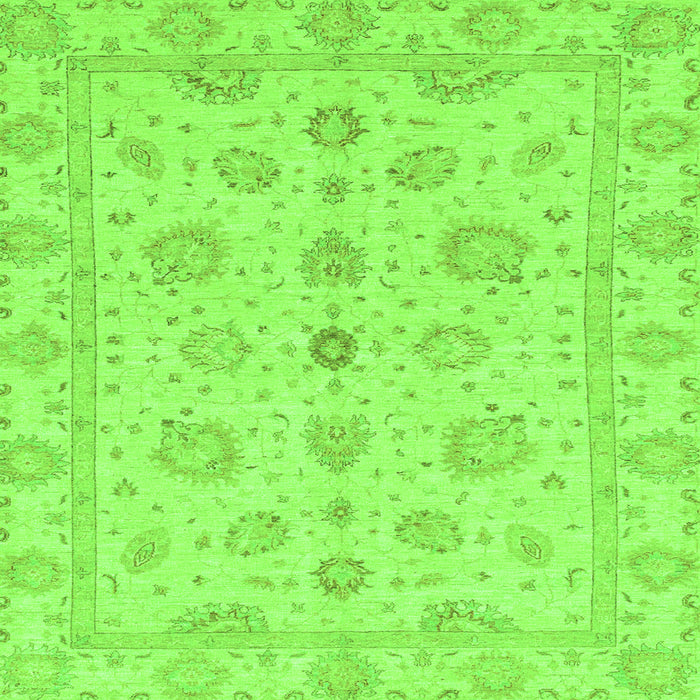 Square Machine Washable Oriental Green Traditional Area Rugs, wshabs3961grn