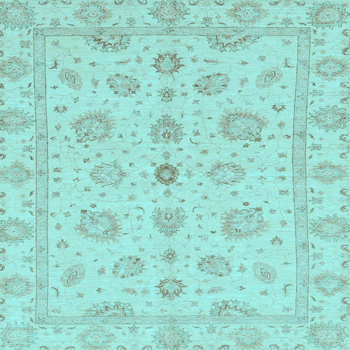 Square Machine Washable Oriental Light Blue Traditional Rug, wshabs3961lblu