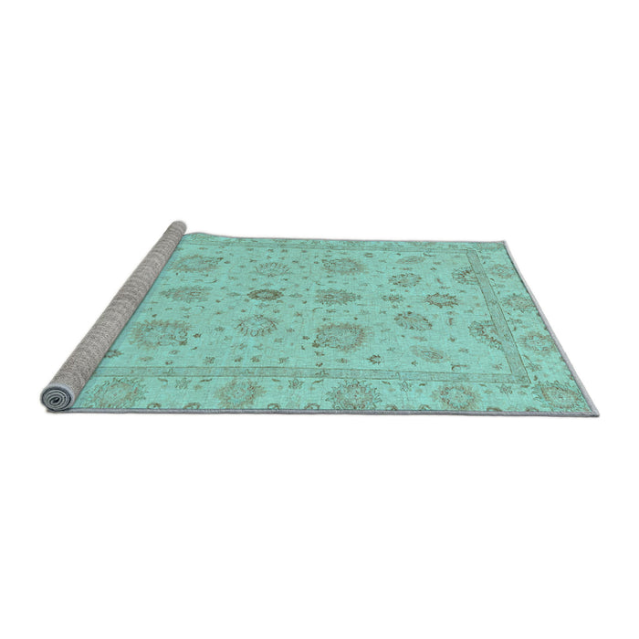 Sideview of Machine Washable Oriental Light Blue Traditional Rug, wshabs3961lblu